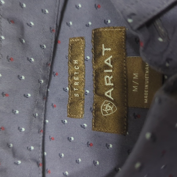 Ariat Stretch Flower All Over Print Mens Long Sleeve Button-down Shirt Size Med - Picture 3 of 7